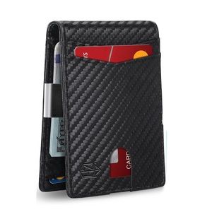 Men Carbon Fiber Slim Wallet